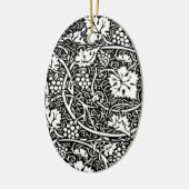 William Morris zwart-wit druivenrank patroon Keramisch Ornament (Links)