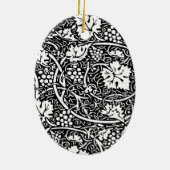 William Morris zwart-wit druivenrank patroon Keramisch Ornament (Achterkant)