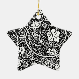 William Morris zwart-wit druivenrank patroon Keramisch Ornament