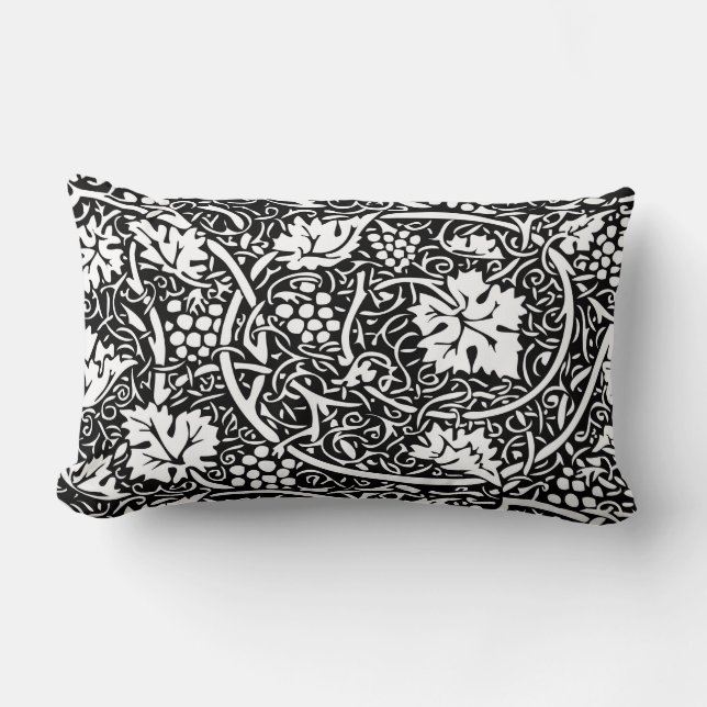 William Morris zwart-wit druivenrank patroon Kussen (Voorkant)