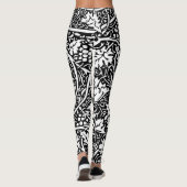 William Morris zwart-wit druivenrank patroon Leggings (Achterkant)