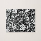 William Morris zwart-wit druivenrank patroon Legpuzzel (Horizontaal)