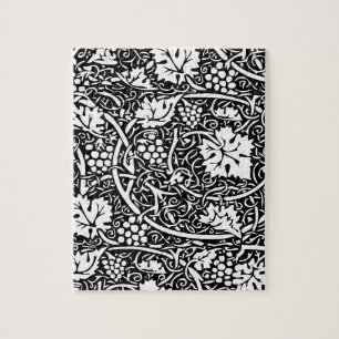 William Morris zwart-wit druivenrank patroon Legpuzzel