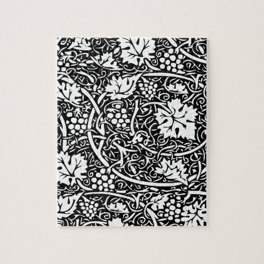 William Morris zwart-wit druivenrank patroon Legpuzzel (Verticaal)