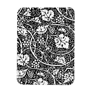 William Morris zwart-wit druivenrank patroon Magneet