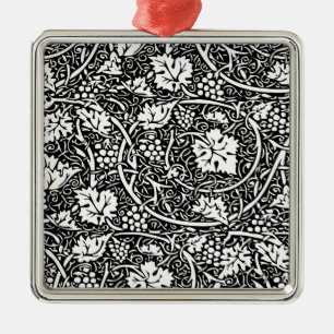 William Morris zwart-wit druivenrank patroon Metalen Ornament