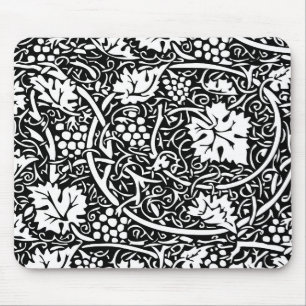 William Morris zwart-wit druivenrank patroon Muismat