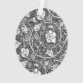 William Morris zwart-wit druivenrank patroon Ornament (voorkant)