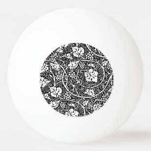 William Morris zwart-wit druivenrank patroon Pingpongbal