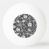 William Morris zwart-wit druivenrank patroon Pingpongbal (Achterkant)