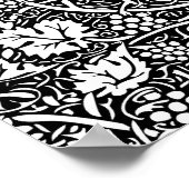 William Morris zwart-wit druivenrank patroon Poster (Hoek)