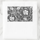 William Morris zwart-wit druivenrank patroon Rechthoekige Sticker (Tas)