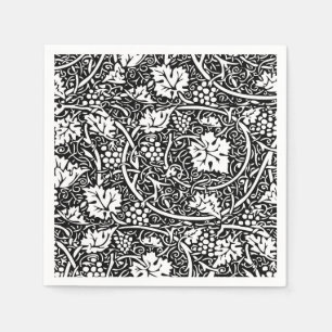 William Morris zwart-wit druivenrank patroon Servet