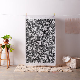 William Morris zwart-wit druivenrank patroon Stof