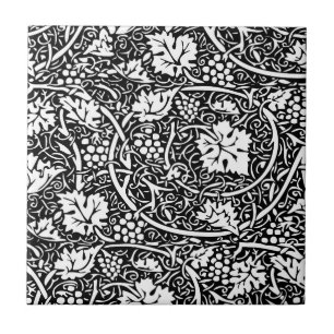 William Morris zwart-wit druivenrank patroon Tegeltje