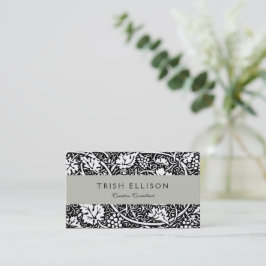 William Morris zwart-wit druivenrank patroon Visitekaartje