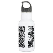 William Morris zwart-wit druivenrank patroon Waterfles (Achterkant)
