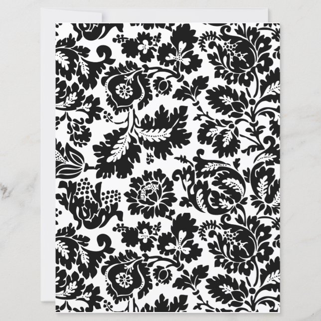 William Morris Zwart Wit Venetiaans Bloemmotief (Voorkant)