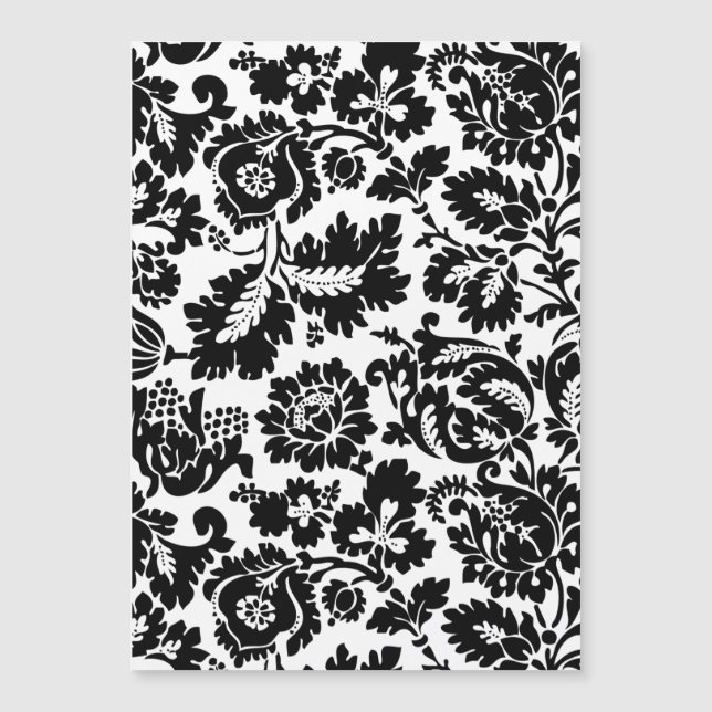 William Morris Zwart Wit Venetiaans Bloemmotief (Voorkant)