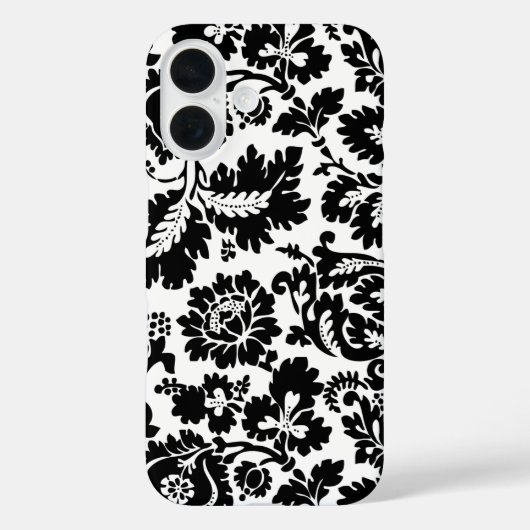 William Morris Zwart Wit Venetiaans Bloemmotief Case-Mate iPhone Case (Achterkant)