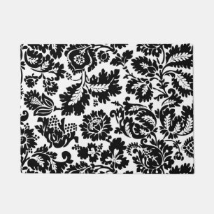 William Morris Zwart Wit Venetiaans Bloemmotief Deurmat