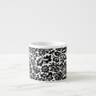 William Morris Zwart Wit Venetiaans Bloemmotief Espresso Kop