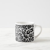 William Morris Zwart Wit Venetiaans Bloemmotief Espresso Kop (Rechts)
