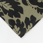 William Morris Zwart Wit Venetiaans Bloemmotief Fleece Deken (Hoek)