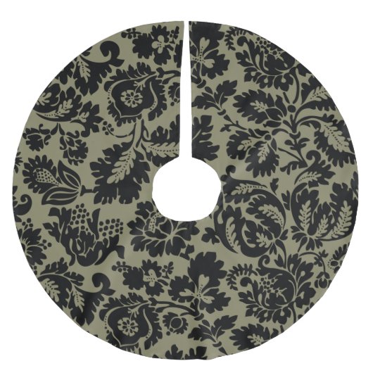 William Morris Zwart Wit Venetiaans Bloemmotief Kerstboom Rok (Voorkant)