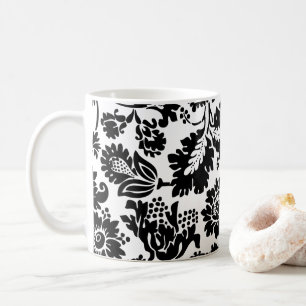 William Morris Zwart Wit Venetiaans Bloemmotief Koffiemok