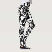 William Morris Zwart Wit Venetiaans Bloemmotief Leggings (Rechts)