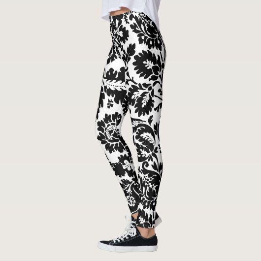 William Morris Zwart Wit Venetiaans Bloemmotief Leggings (Links)