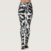 William Morris Zwart Wit Venetiaans Bloemmotief Leggings (Achterkant)