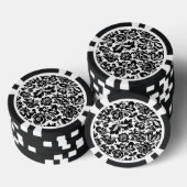 William Morris Zwart Wit Venetiaans Bloemmotief Poker Chips (Opstapeling)