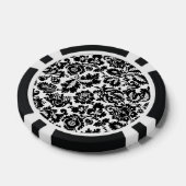 William Morris Zwart Wit Venetiaans Bloemmotief Poker Chips (Enkel)