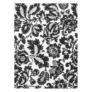 William Morris Zwart Wit Venetiaans Bloemmotief Tafelkleed