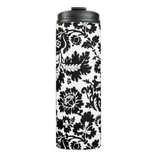 William Morris Zwart Wit Venetiaans Bloemmotief Thermosbeker