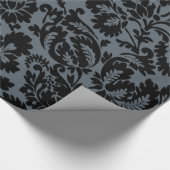 William Morris Zwart Wit Venetiaans Bloempatroon Cadeaupapier (Hoek)