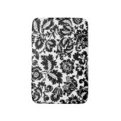 William Morris Zwart Witte Venetiaanse Bloempatroo Badmat (Voorkant Verticaal)