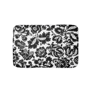 William Morris Zwart Witte Venetiaanse Bloempatroo Badmat