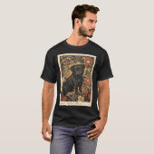 William Morris Zwarte Pug Bloem T-shirt (Voorkant volledig)