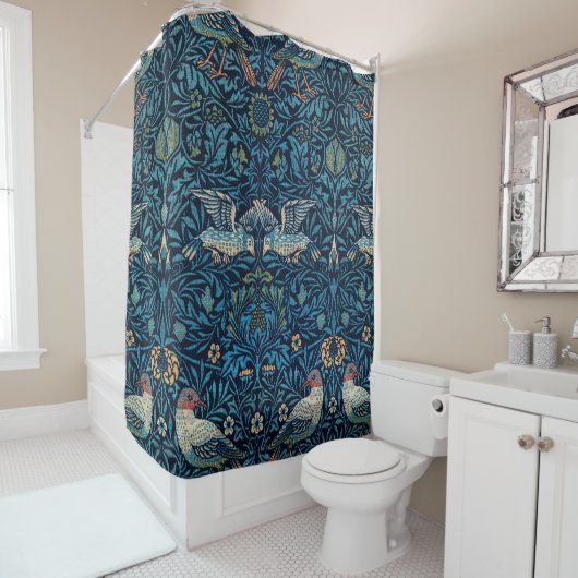 William Morris's (1834-1896) Het beroemde vogelpat Douchegordijn (In situ)
