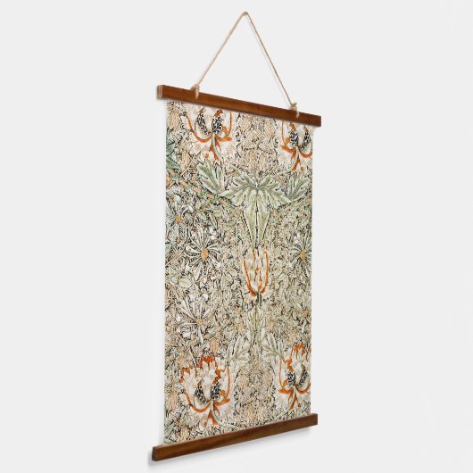 William Morris's beroemde Honeysuckle patroon Hangend Wandkleed (Gebogen)