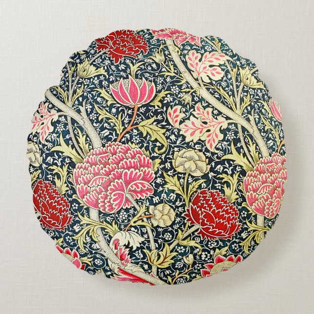William Morris's beroemde patroon van Cray Rond Kussen (Voorkant)