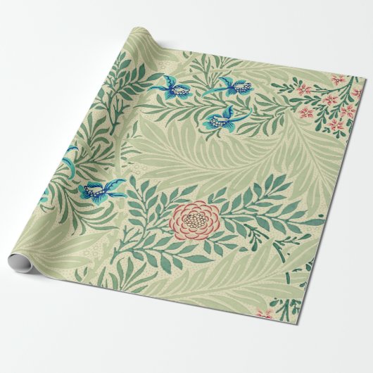 William Morris's beroemde patroon van Larkspur Cadeaupapier (Uitgerold)