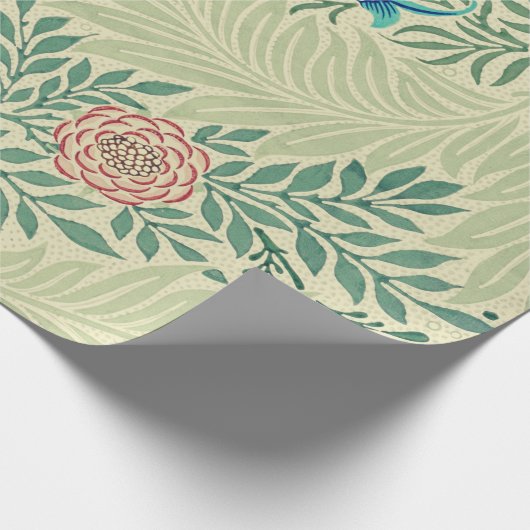 William Morris's beroemde patroon van Larkspur Cadeaupapier (Hoek)