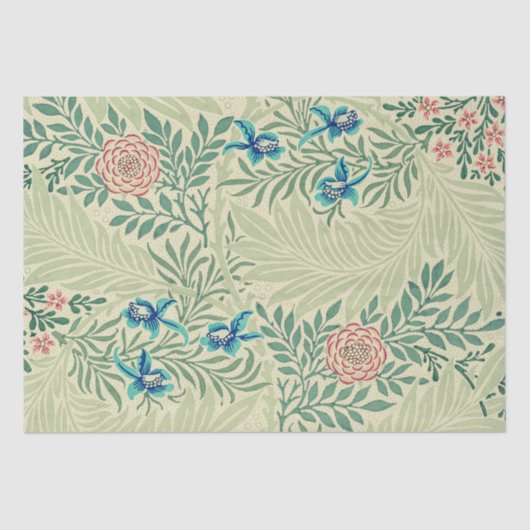 William Morris's beroemde patroon van Larkspur Tissuepapier (Voorkant)