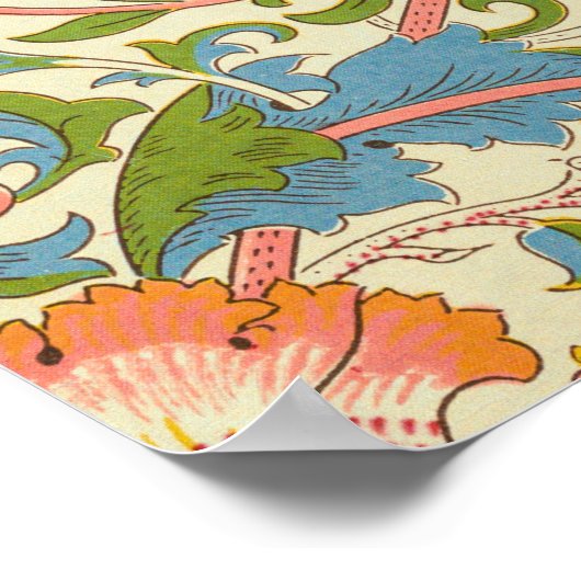 William Morris's beroemde patroon van Lodden Poster (Hoek)