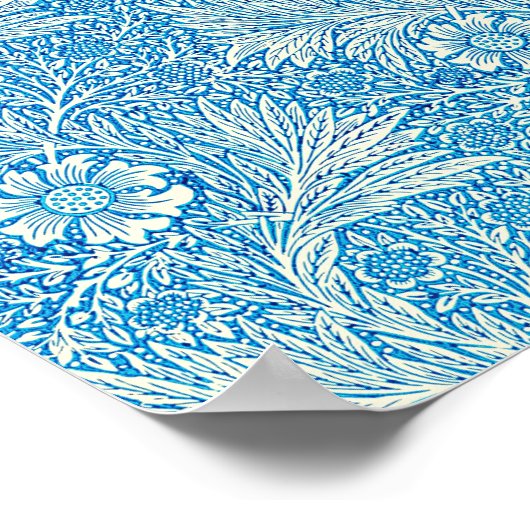 William Morris's beroemde patroon van Marigold Poster (Hoek)