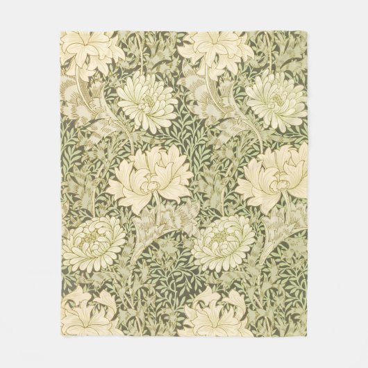 William Morris's chrysanthemumpatroon Fleece Deken (Voorkant)